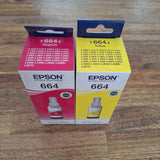 Genuine Epson 664 ink bottles M & Y