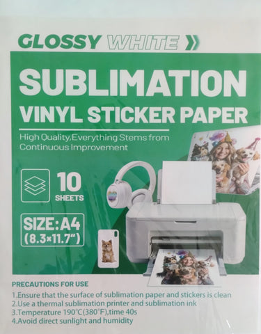 A4 Sublimation Vinyl Sticker Paper