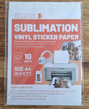 A4 Sublimation Vinyl Sticker Paper